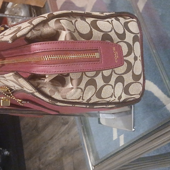 Coach Brooke Carryall Red and Tan Shoulder Bag - Picture 6 of 13